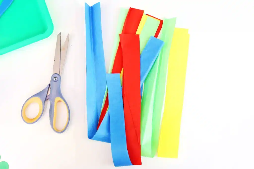 St. Patrick's Day Rainbow Toilet Paper Roll Streamer - Cultivating Brilliant Minds long strips cut out of colored tissue paper