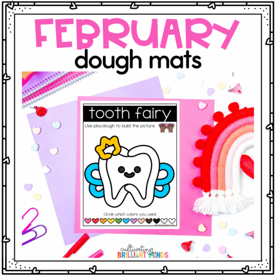 February Dough Mats | Valentine's Day Fine Motor Skills Dough Activities Centers