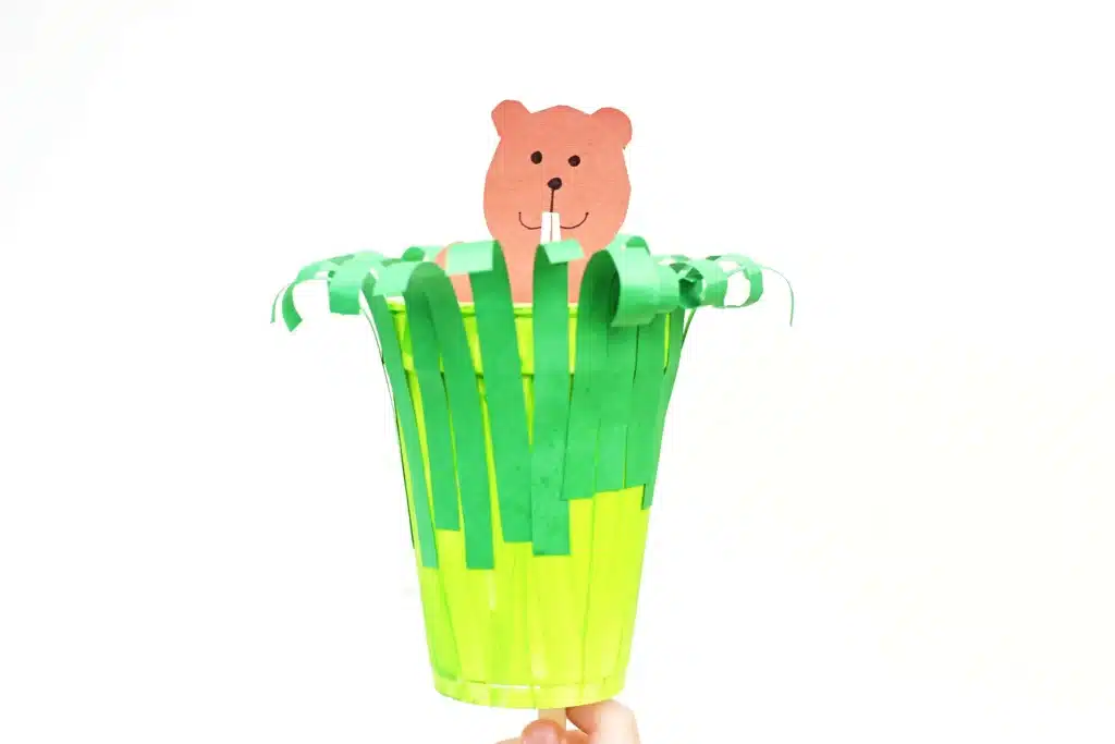 Groundhog Day Craft For Kids - Cultivating Brilliant Minds a groundhog day craft with a groundhog in a cup that pops out