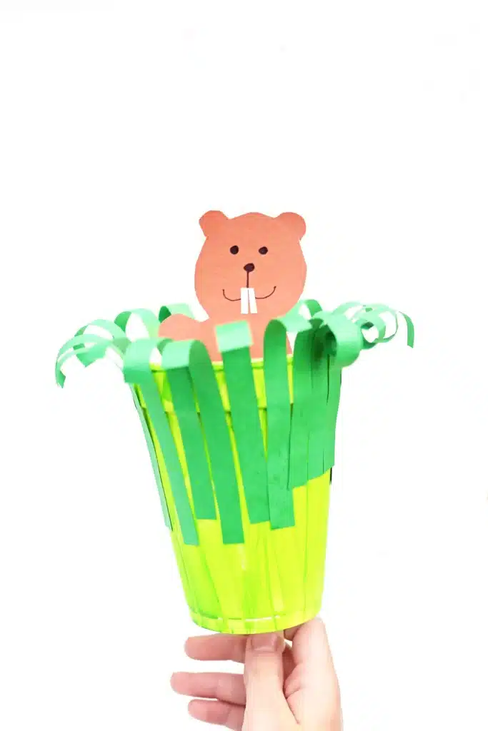 Groundhog Day Craft For Kids - Cultivating Brilliant Minds a groundhog day craft with a groundhog in a cup that pops out