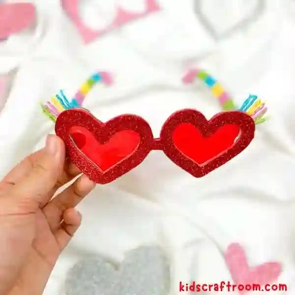 Heart-Themed Crafts For Kids This Valentine's Day - Cultivating Brilliant Minds heart sunglasses made out of construction paper