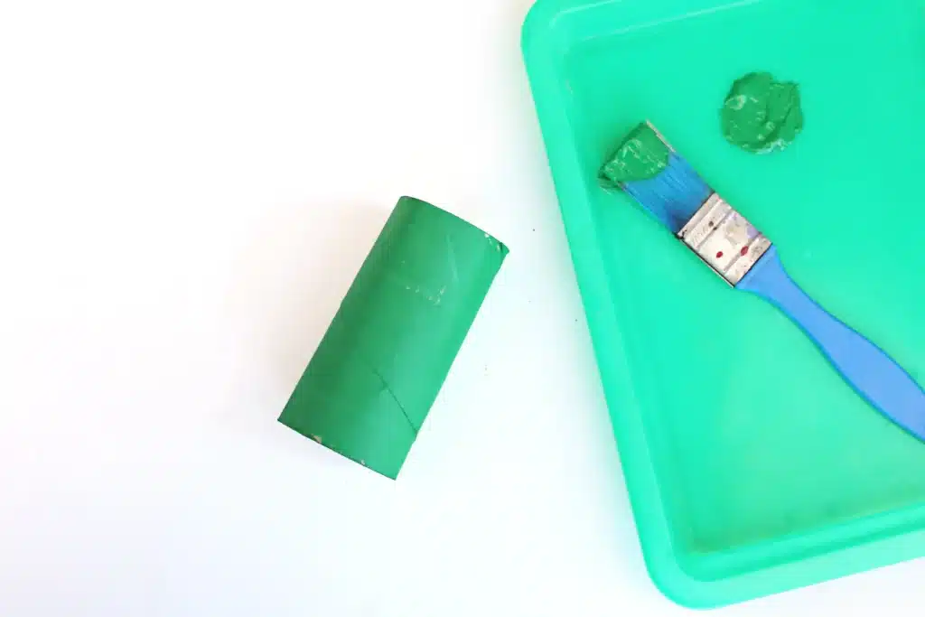 St. Patrick's Day Rainbow Toilet Paper Roll Streamer - Cultivating Brilliant Minds a toilet paper roll painted green