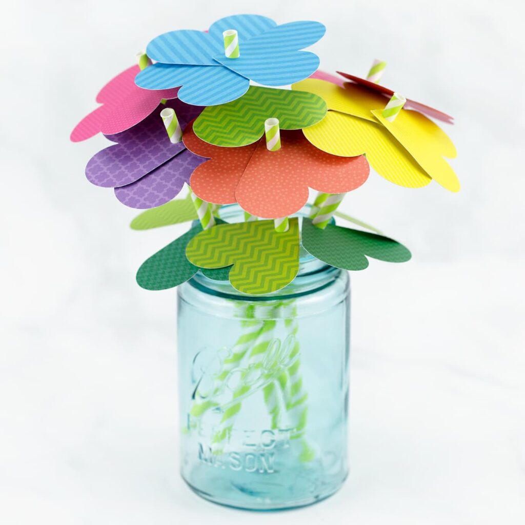 Valentine Gifts Kids Can Make - Cultivating Brilliant Minds Paper Heart Flowers
