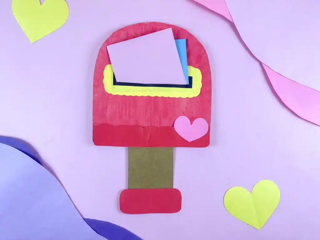 Valentine's Day Mailbox Paper Plate Craft - Cultivating Brilliant Minds this mailbox paper plate craft uses a paper plate as the mailbox and construction paper for the post and letters