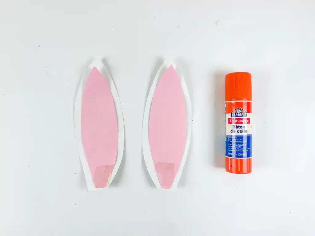 Bunny Valentines Box - Cultivating Brilliant Minds white and pink construction paper cut out to look like bunny ears