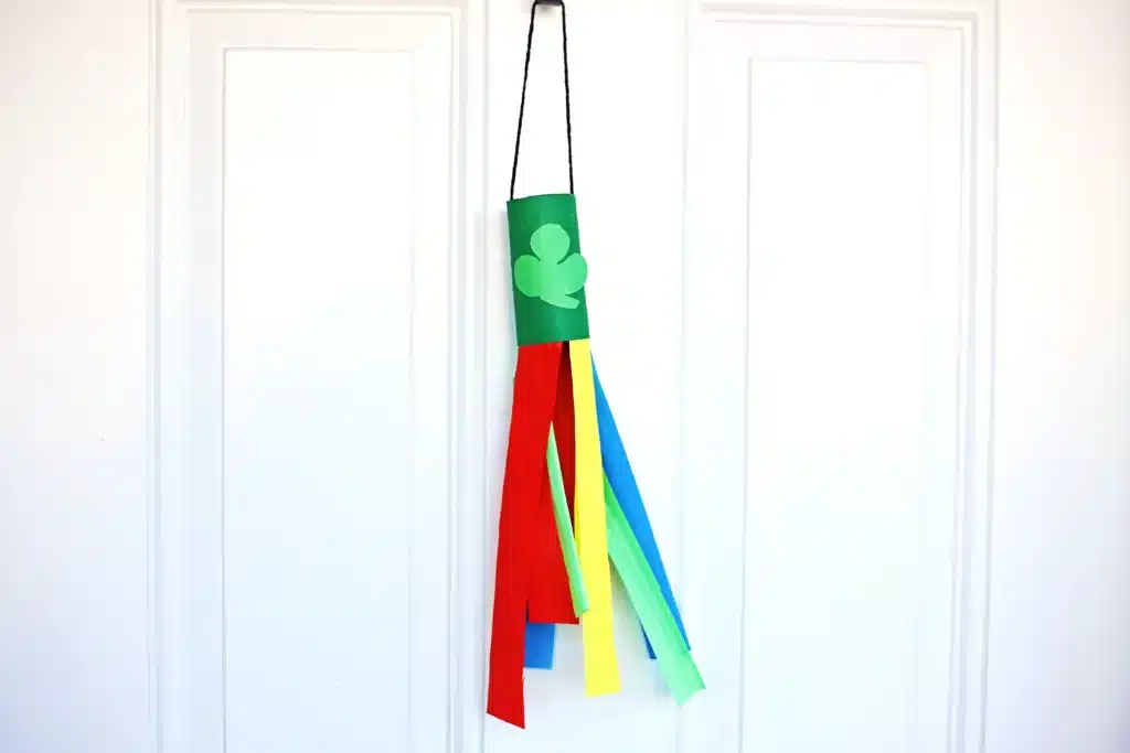 St. Patrick's Day Rainbow Toilet Paper Roll Streamer - Cultivating Brilliant Minds St. Patrick's Day Rainbow Toilet Paper Roll Streamer - a toilet paper roll painted green attached to different colored streamers