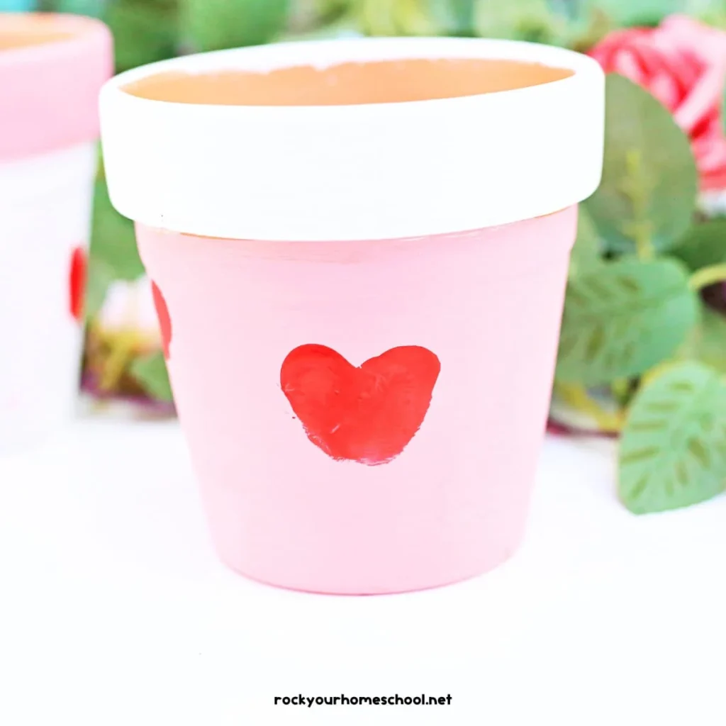 Valentine Gifts Kids Can Make - Cultivating Brilliant Minds Thumbprint Heart Clay Pot
