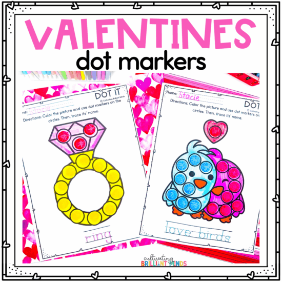 Valentine's Day Dot Markers February Fine Motor Skills Activities Coloring Page