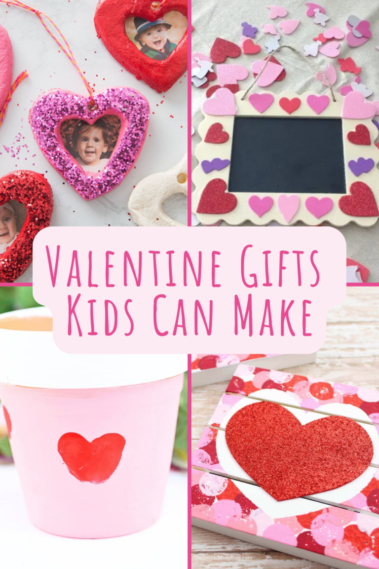a collage of valentine's day gifts kids can make