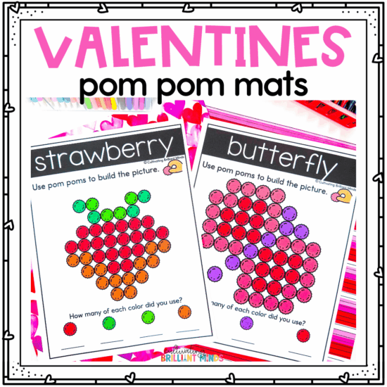 Valentine's Day Pom Pom Mats Center Fine Motor Skills February Activity Center