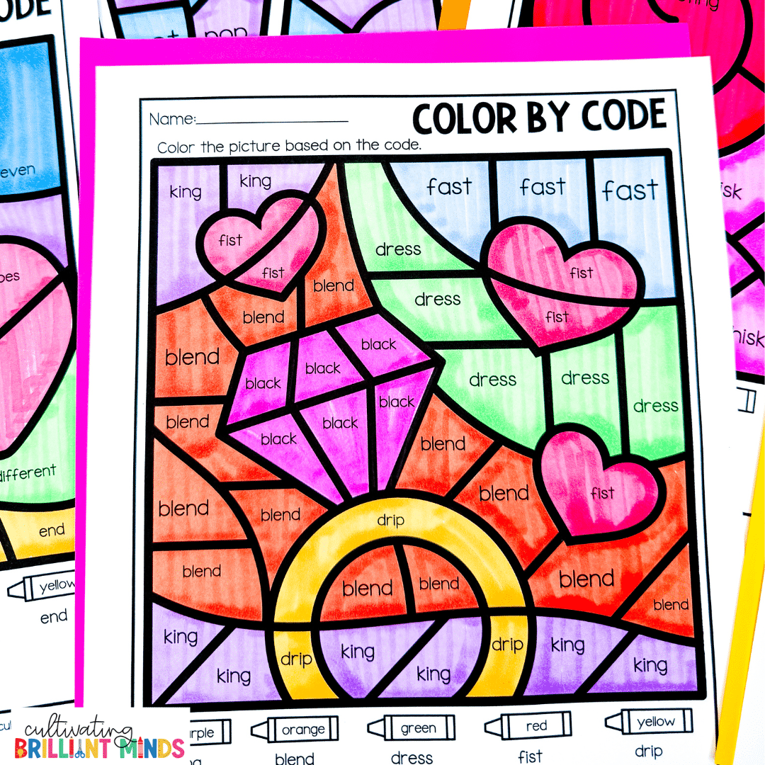 Valentine s Day EDITABLE Color by code - Cultivating Brilliant Minds