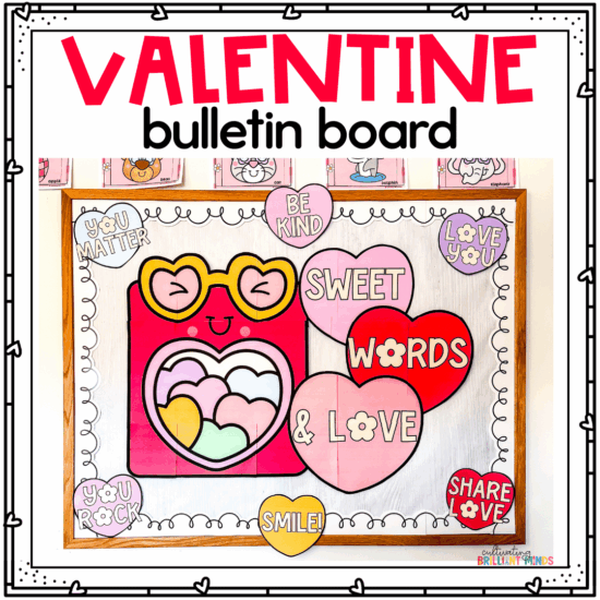 Valentine's Day Bulletin Board & Writing | Door Decor | Classroom Decor February