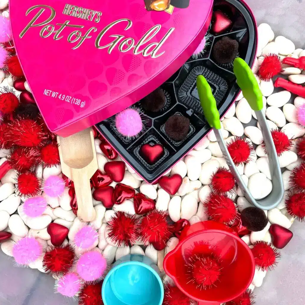 Valentine's Day Sensory Bins - Cultivating Brilliant Minds Valentines Day Sensory Bin Box of Chocolates