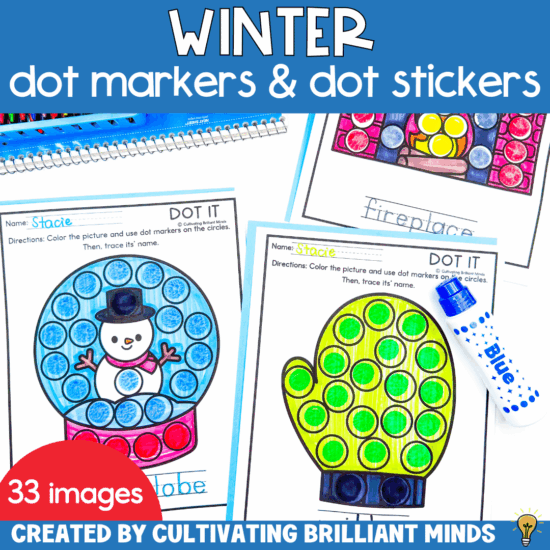 winter designs with circles to use dot markers in