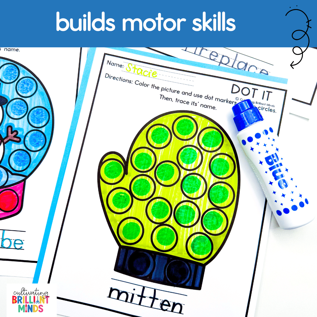 Winter Dot Markers - Cultivating Brilliant Minds winter designs with circles to use dot markers in