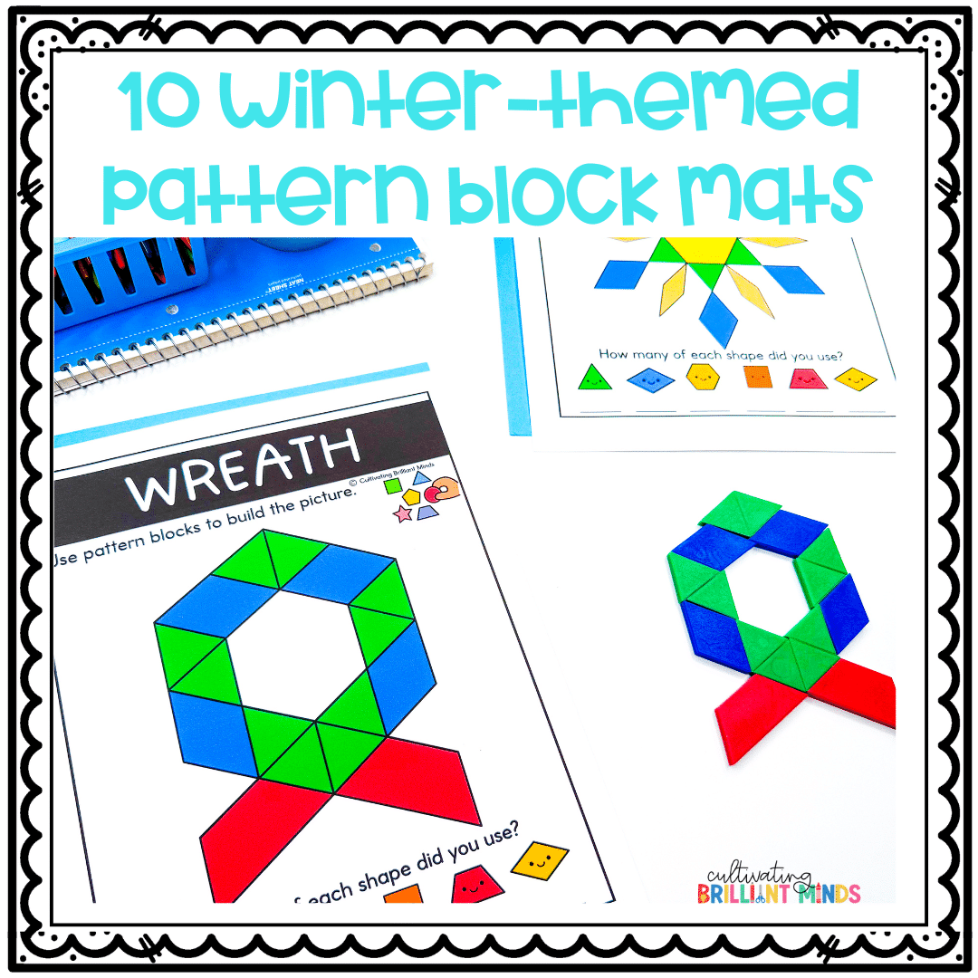 Winter Pattern Block Mats - Cultivating Brilliant Minds winter patten block mats - pattern blocks in a wreath design