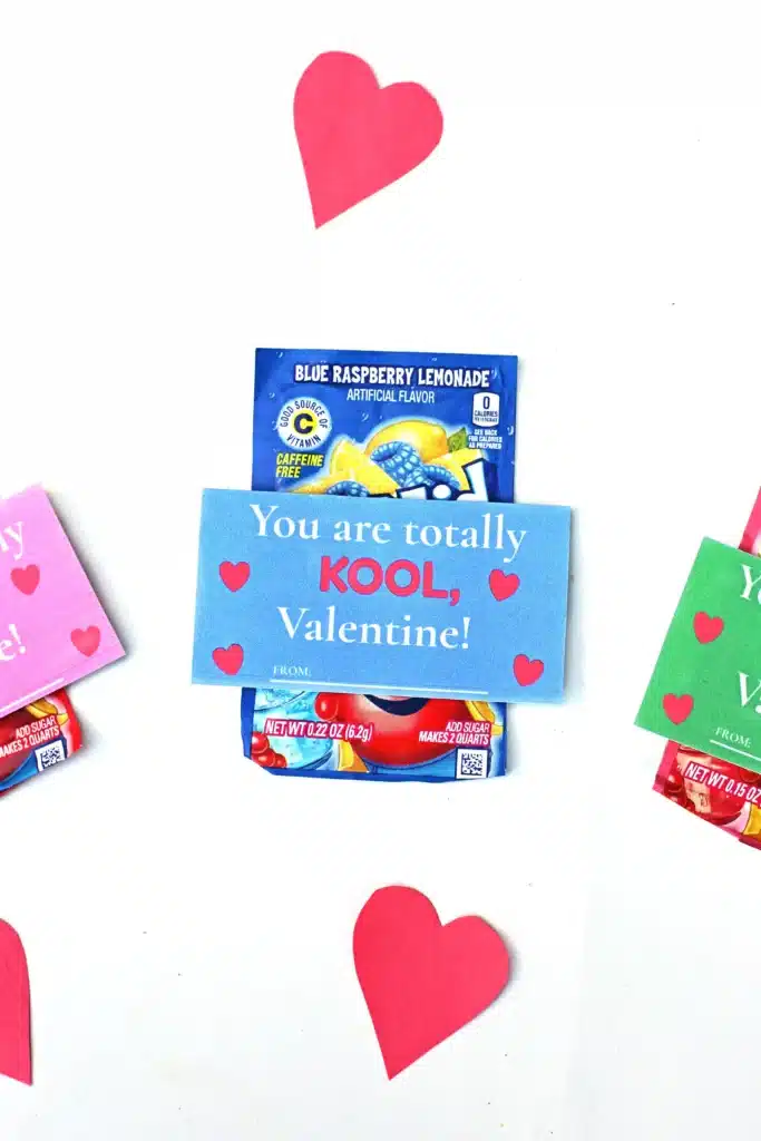 Printable Valentines: You are totally kool Valentine - Cultivating Brilliant Minds printable valentines that read "Valentine, you are totally kool" attached to a packet of kool aid