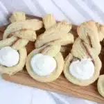 Cinnamon Sugar Bunny Twists - Cultivating Brilliant Minds cinnamon and sugar pastries that are twisted to look like a bunny with icing as a cotton tail