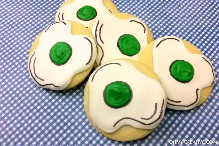 Dr. Seuss Inspired Treats - Cultivating Brilliant Minds cookies decorated to look like green eggs