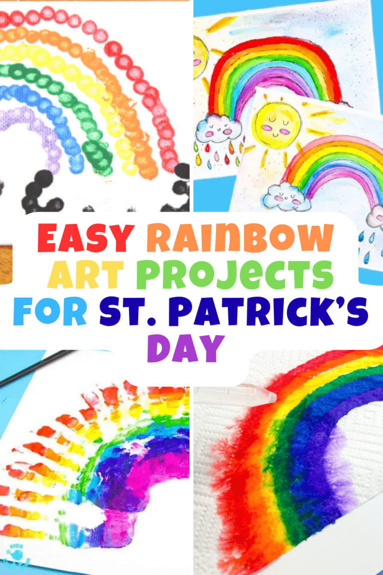 a collage of easy rainbow art projects for st. patrick's day