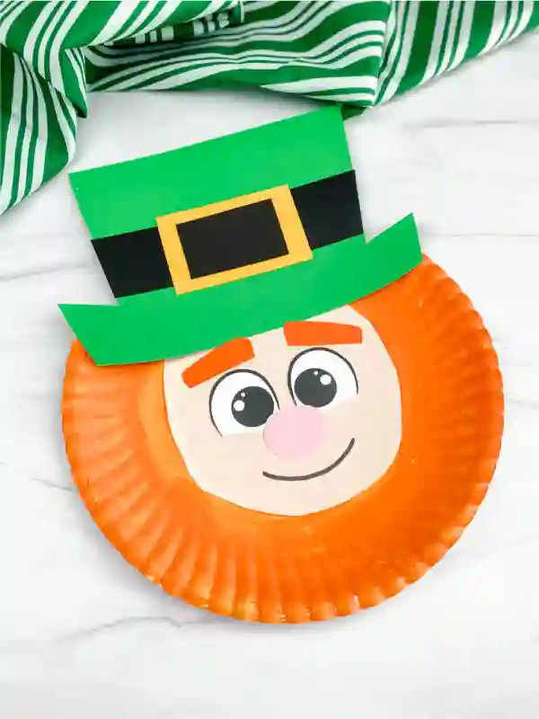 St. Patrick's Day Paper Plate Crafts - Cultivating Brilliant Minds paper plates crafts: a paper plate decorated to look like a leprechaun