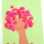 Handprint Cherry Blossom Tree - Cultivating Brilliant Minds a handprint cherry blossom tree that uses a handprint as the trunk and crumbled pink tissue paper as the cherry blossoms