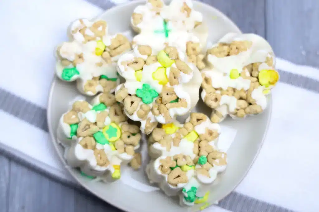 Lucky Charms Yogurt Clovers - Cultivating Brilliant Minds yogurt bites with lucky charms mixed in