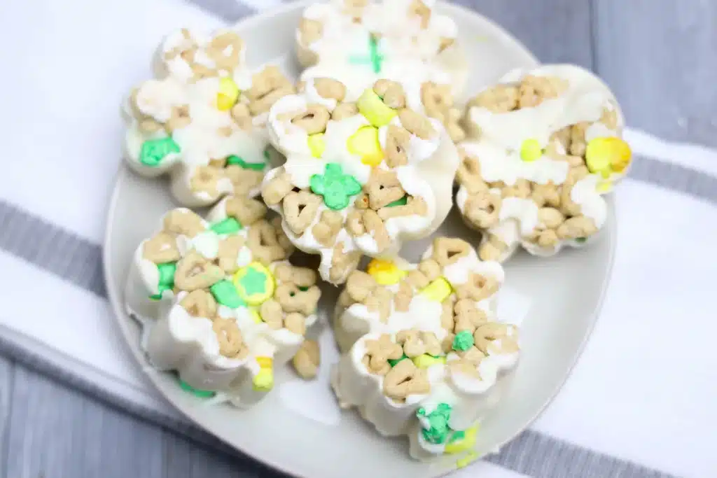 Lucky Charms Yogurt Clovers - Cultivating Brilliant Minds yogurt bites with lucky charms mixed in