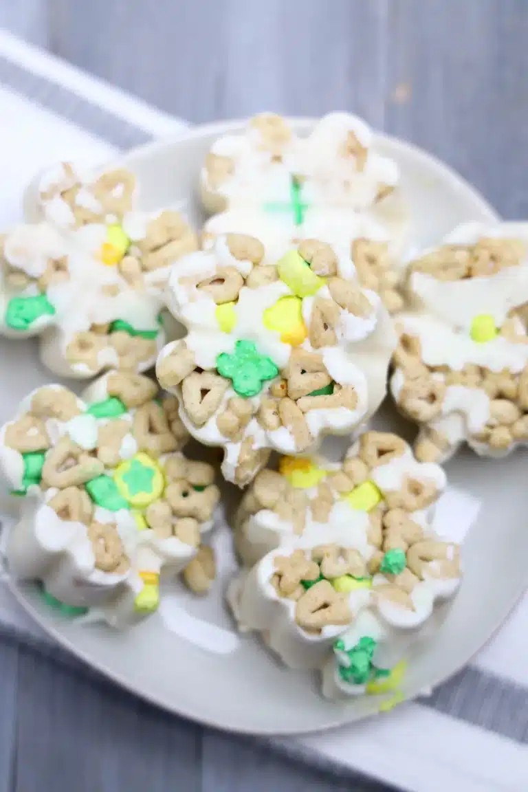yogurt bites with lucky charms mixed in