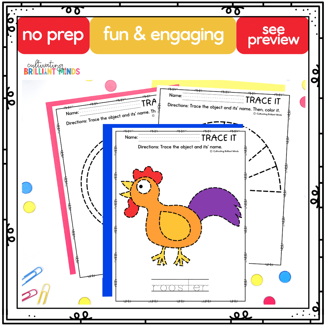 Lunar New Year Tracing - Cultivating Brilliant Minds a lunar new year tracing worksheet of a rooster