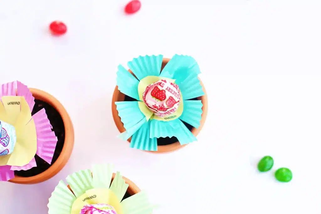 Magic Jelly Bean Easter activity for kids - Cultivating Brilliant Minds a magic jelly bean easter activity for kids where a lollipop "grows" from a jelly bean planted in soil