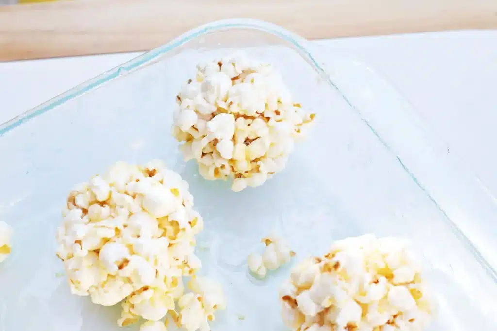 Sheep Popcorn Balls - Cultivating Brilliant Minds popcorn shaped into balls
