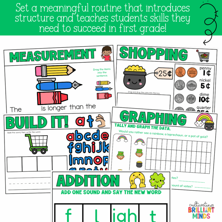 March Morning Meeting Slides First Grade Digital Activities Calendar ...