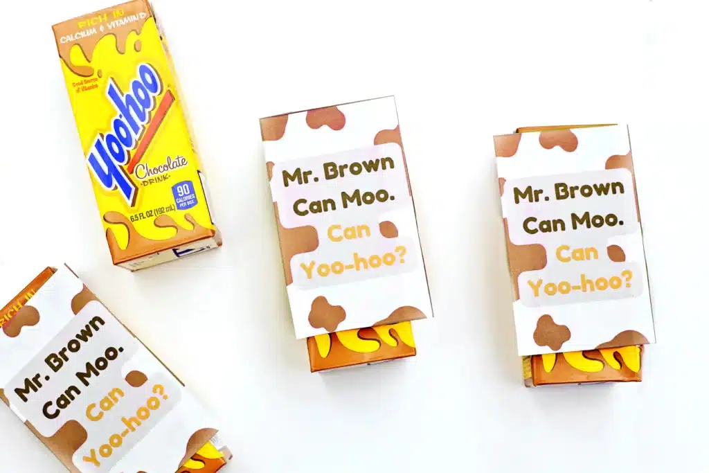 Dr. Seuss Mr. Brown Can Moo Can YooHoo Printable - Cultivating Brilliant Minds yoo-hoo with a printable on it that reads "Mr. Brown Can Moo, Can Yoo-Hoo?
