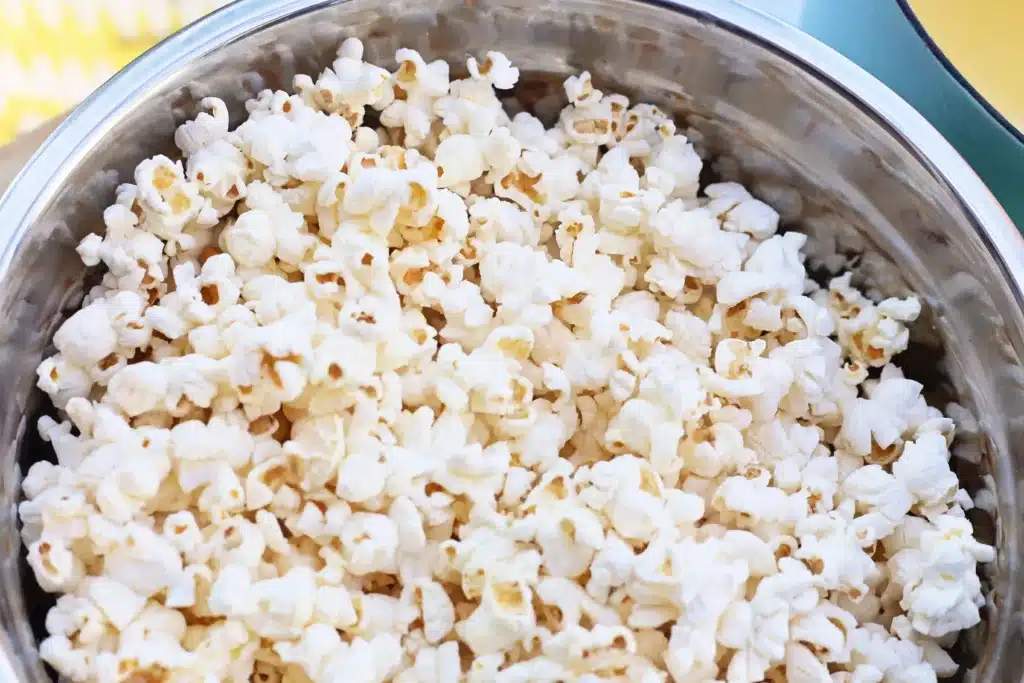 Sheep Popcorn Balls - Cultivating Brilliant Minds popped popcorn in a bowl