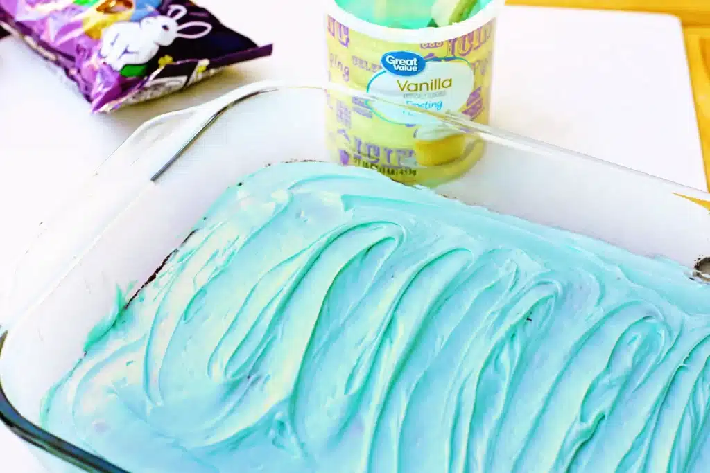 Robin Egg Brownies - Cultivating Brilliant Minds brownies frosted with blue icing