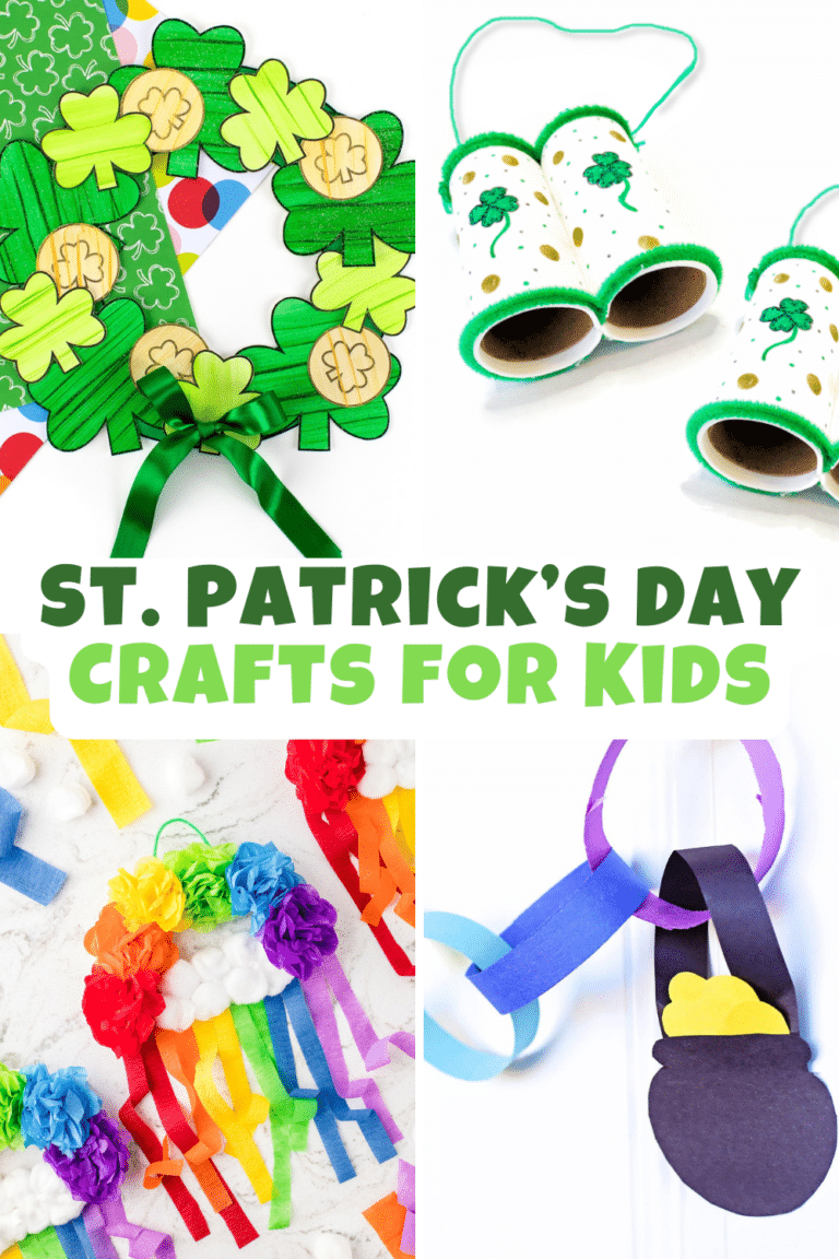 a collage of St. Patrick's Day Crafts For Kids