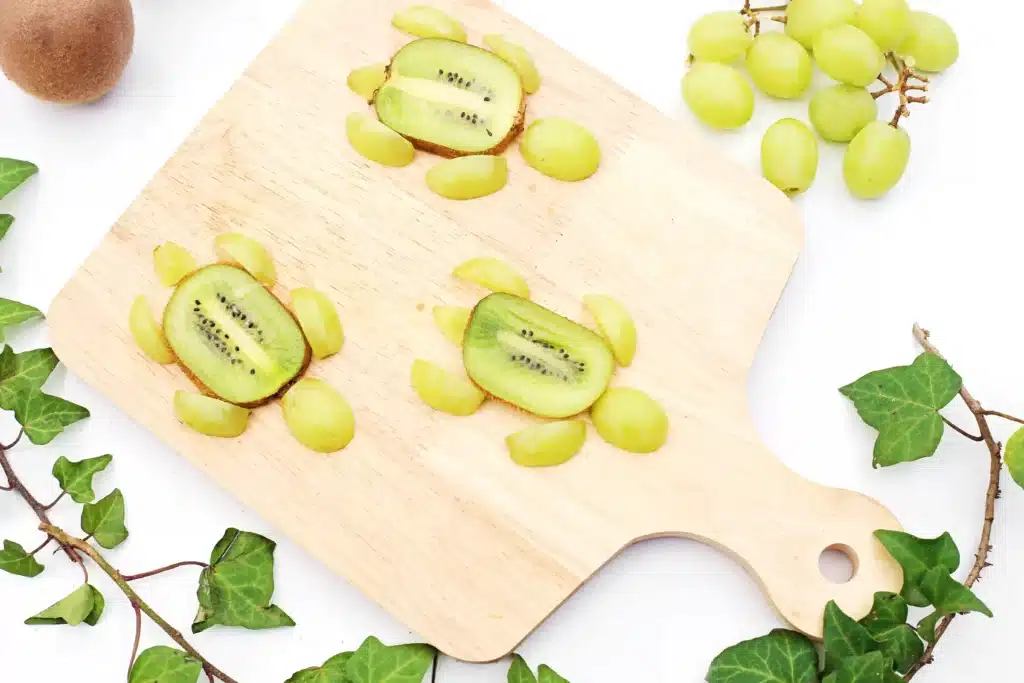 Yertle the Turtle Fruit - Cultivating Brilliant Minds Yertle the Turtle Fruit that has a cut kiwi and grapes arranged to look like a turtle
