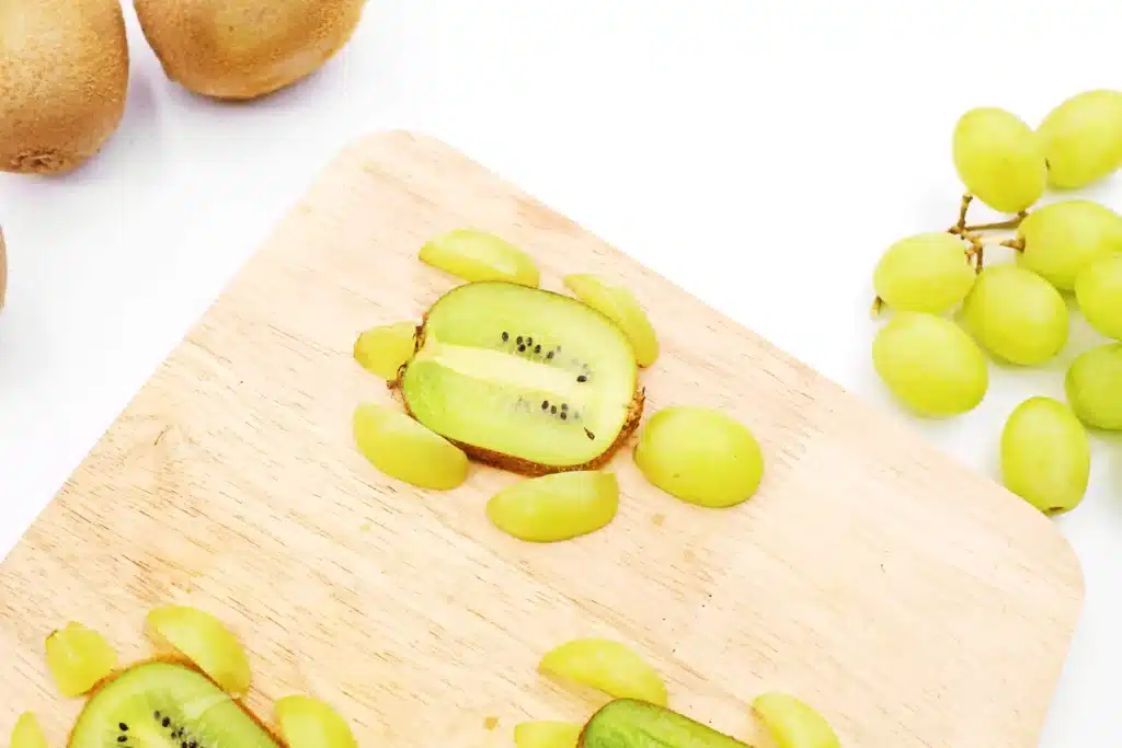 Yertle the Turtle Fruit - Cultivating Brilliant Minds Yertle the Turtle Fruit that has a cut kiwi and grapes arranged to look like a turtle