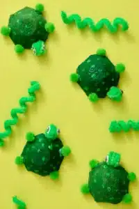 egg cartons cut and painted green to look like turtles