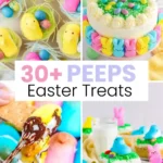 Easter Peeps Recipes for Kids - Cultivating Brilliant Minds a collage of easter peeps treats for kids