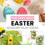 Easter Sensory Play Ideas for Kids - Cultivating Brilliant Minds a collage of easter sensory play ideas for kids