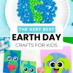 Earth Crafts for Kids - Cultivating Brilliant Minds a collage of earth crafts for kids