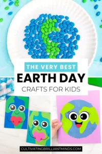 a collage of earth crafts for kids