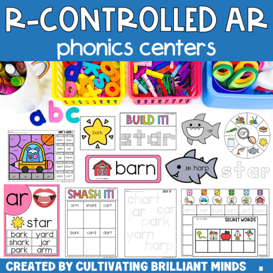 R-Controlled AR Phonics Centers & Worksheets Phonics Activities First Second