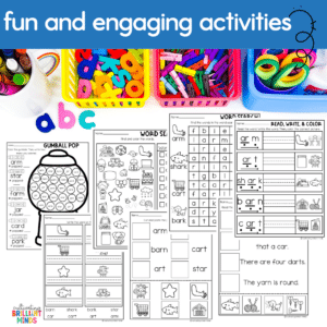 phonics worksheets that focus on r-controlled ar words