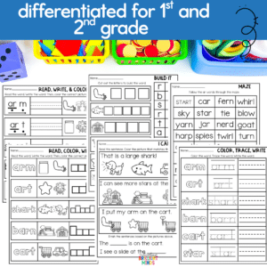 worksheets that works on r-controlled ar words