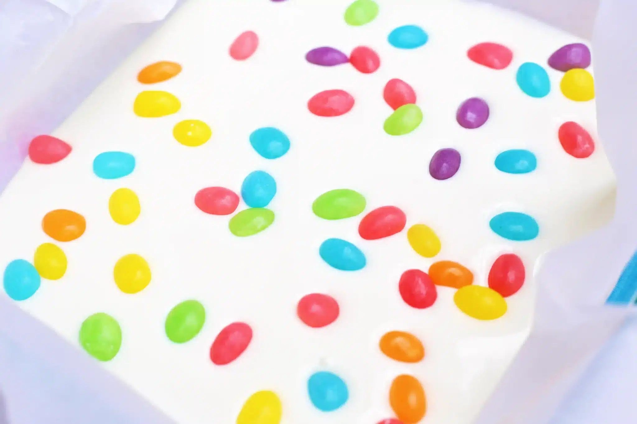 Jelly Bean Bark For Easter - Cultivating Brilliant Minds jelly beans added to melted white chocolate