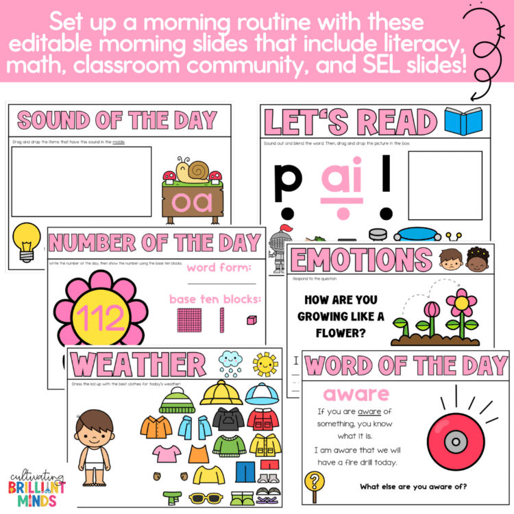 April Morning Meeting Slides First Grade Digital Activities Calendar ...