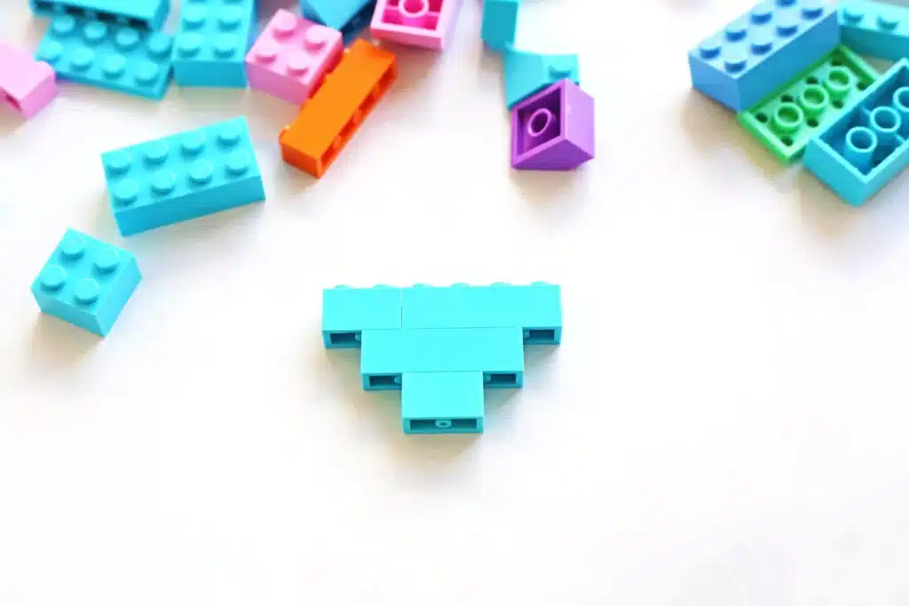 LEGO Easter Basket Ideas - Cultivating Brilliant Minds light blue legos stacked